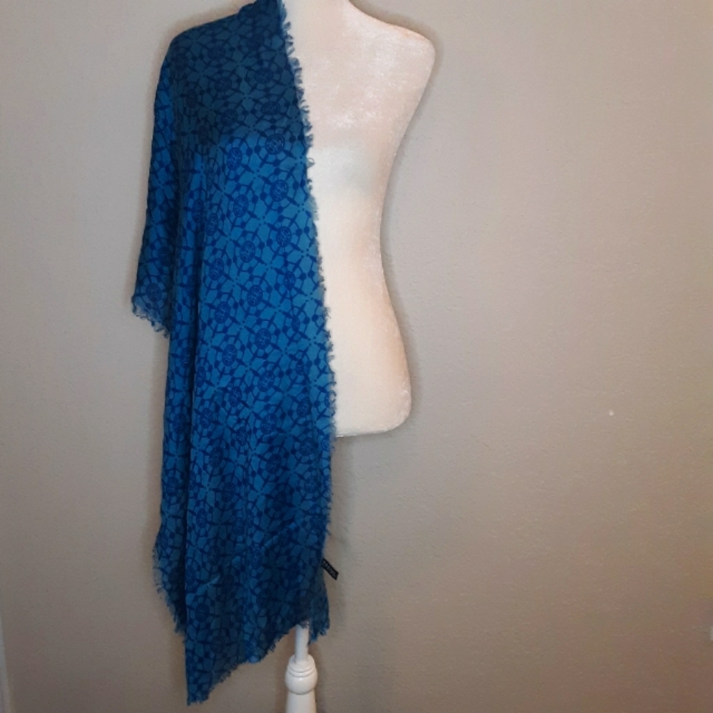 Zazou Blue Wrap Scarf Sarong Lightweight Wrap Scarf